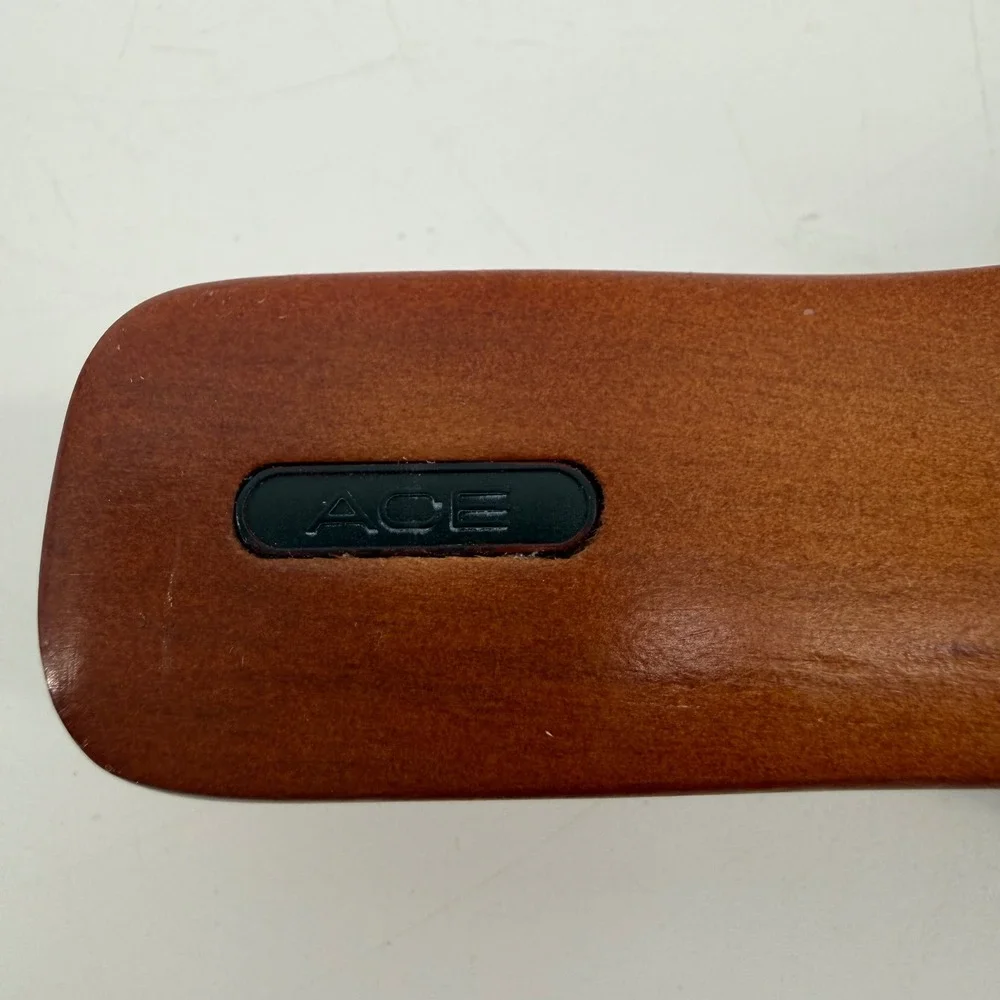 ACE Wood Handle Dual Sided Hair Brush Black Bristles Rectangular Grooming‎ Tool